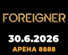 vstupenky na FOREIGNER